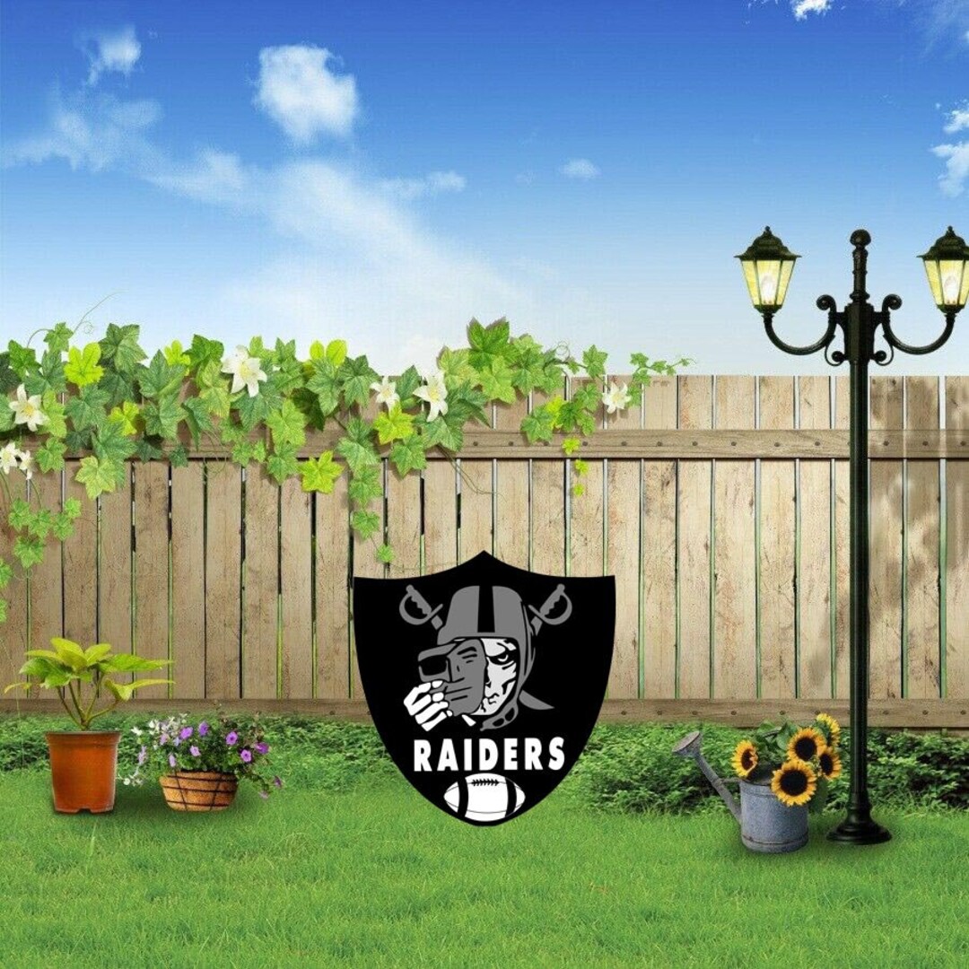 Hand Painted Raiders Sign Yard Art /football Yard Art/ Disney Yard Art