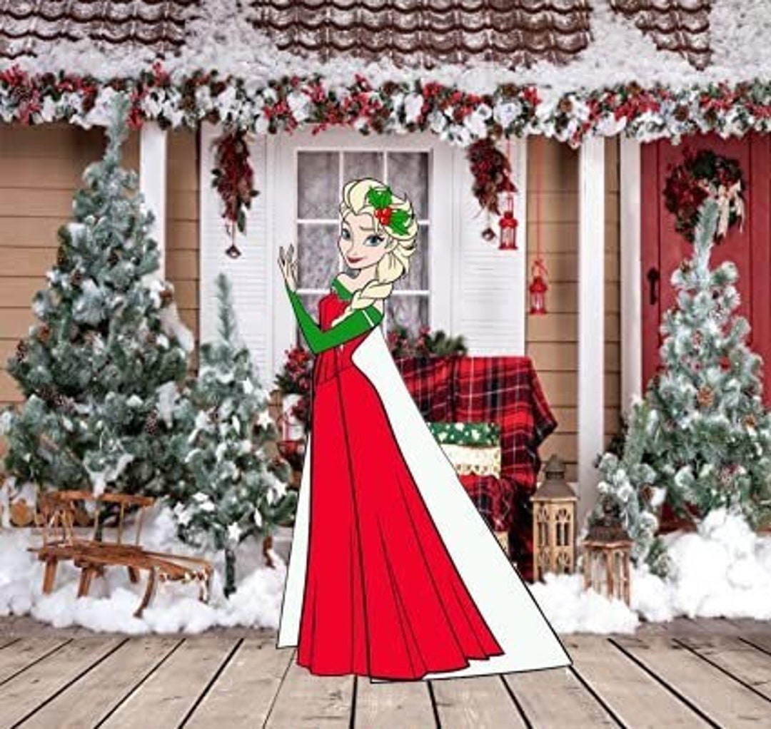 Hand Painted Disney's Frozen Elsa Christmas Yard Art/ Frozen/ Elsa