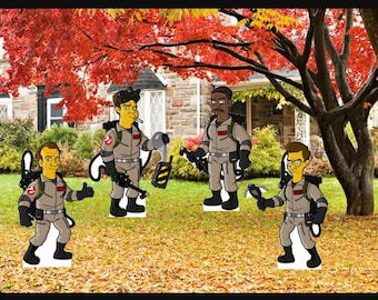 Hand Painted Ghostbuster yard art/ Halloween yard art/ wooden yard art/ hand painted yard art/ Halloween decor