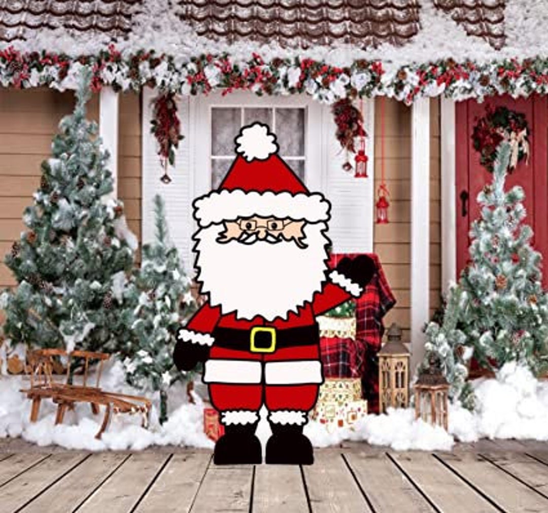 Hand Painted Santa Yard Art/christmas Yard Art/ Santa Yard Decor