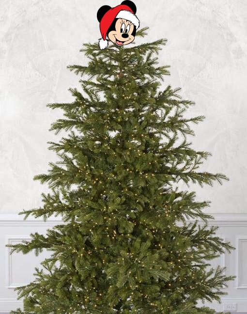 Hand Painted Disney Minnie Mouse Face Christmas Tree Topper