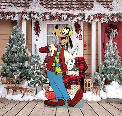 Hand Painted Disney Goofy Singing CHRISTMAS Yard Art Set/disney