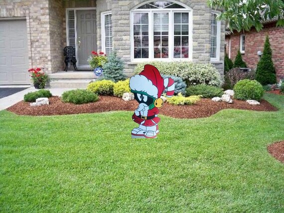 Hand Painted Marvin the Martian Christmas Yard Art/ Looney Tunes