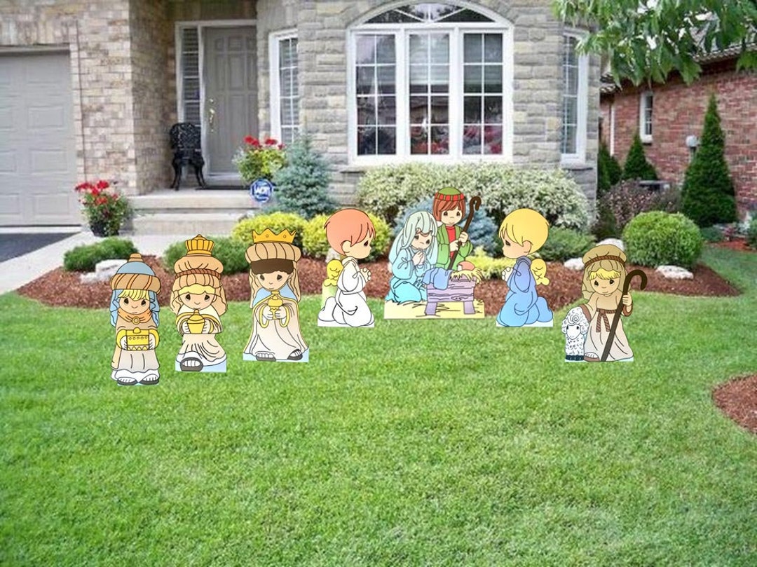 48 Tall Hand Painted Precious Moments Christmas Nativity Set Yard Art ...