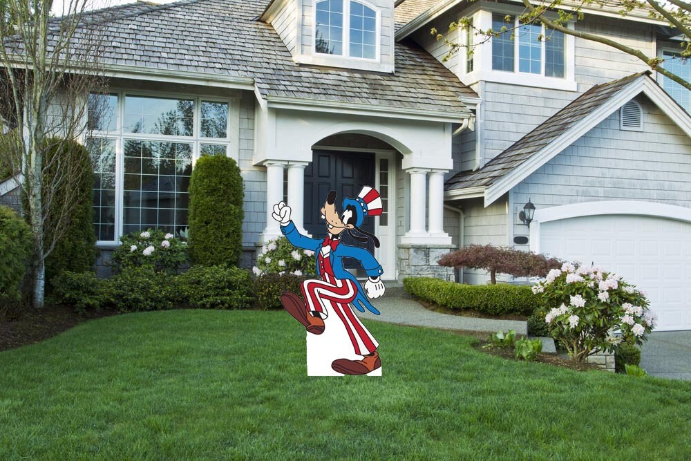 Hand Painted Disney Goofy 4th of July Yard Art/disney Yard Art