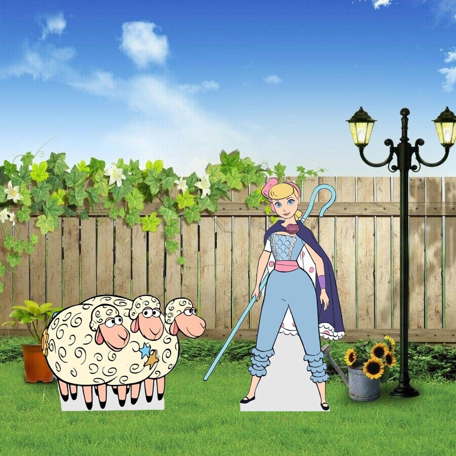 Hand Painted Disney Toy Story Bo Peep With Her Sheep Yard Art/ Toy