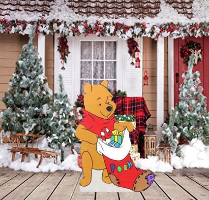 Hand Painted Winnie the Pooh Christmas Yard Art/disney Yard Art