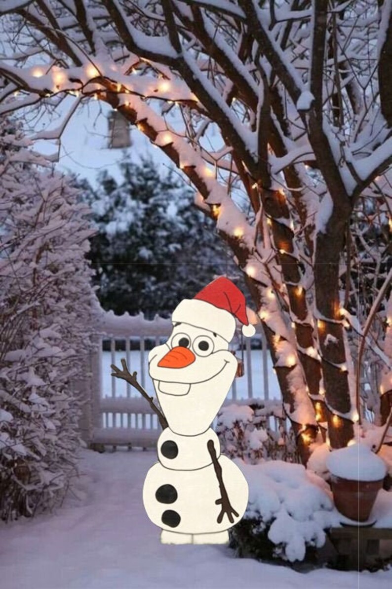 Disney Christmas Olaf yard art/Disney yard art/ Disney yard Etsy
