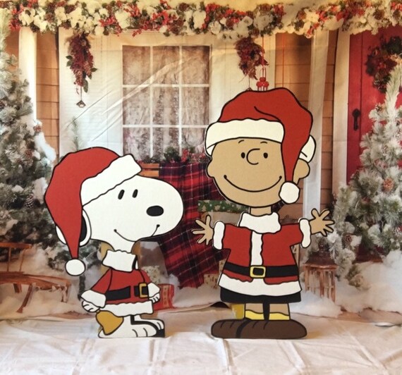 On Sale Peanuts Christmas Yard Art Set Peanuts Yard Art Etsy