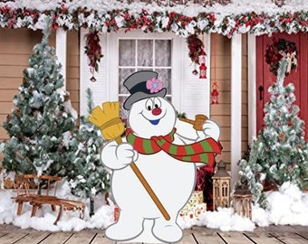 15 cm Wooden Standing Frosty Snowman Window Fire Christmas Decoration Ornament 