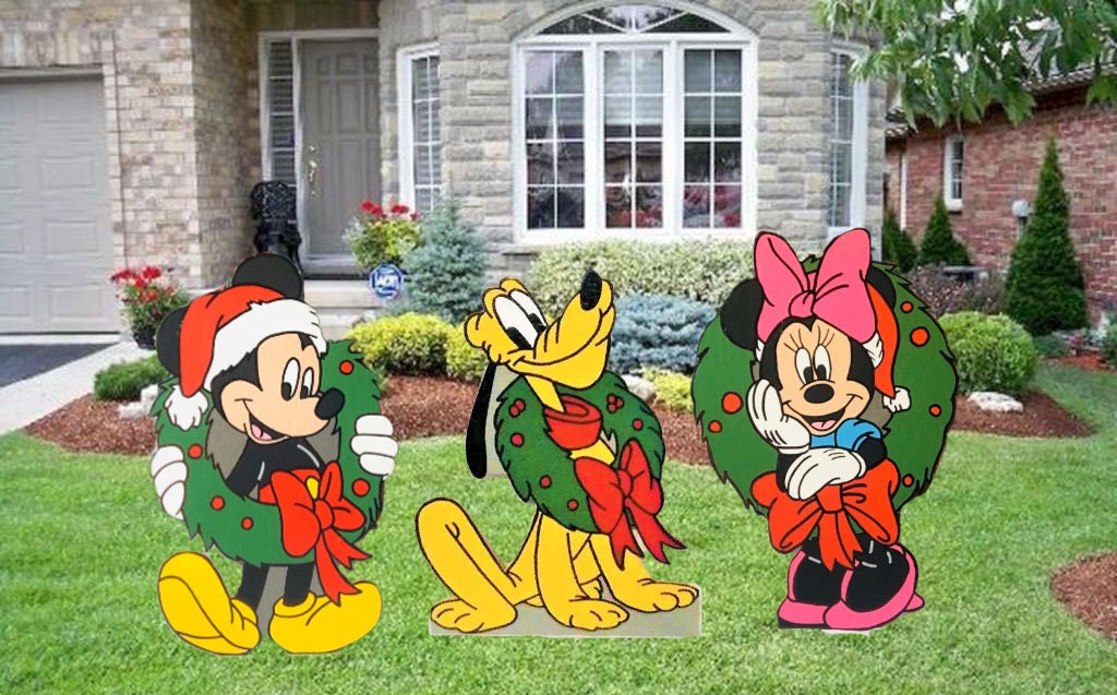 Disney Mickey and Minnie CHRISTMAS Yard Art Set/disney Yard Etsy Ireland