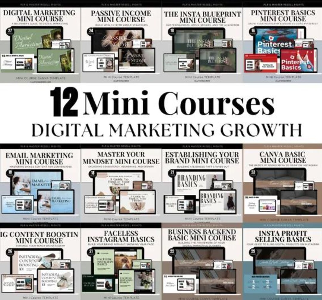 12 Mini Courses - Etsy