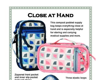 By Annie Pattern- Close At Hand- Medical Supply Bag Sewing Pattern- Diabetic Supply Storage Bag-PBA247