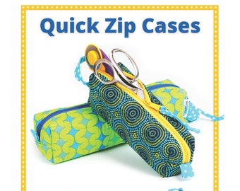 By Annie Pattern-Quick Zip Cases- Small Large zippered pouch Sewing Pattern-PBA239