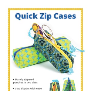 By Annie Pattern-Quick Zip Cases- Small Large zippered pouch Sewing Pattern-PBA239