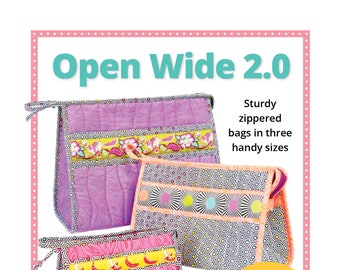 By Annie Pattern-Open Wide 2.0-Zippered Bag Sewing Pattern-3 Sizes-PBA246-2