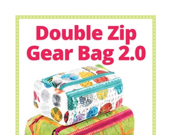 By Annie Pattern-Double Zip Gear Bag 2.0-Zippered Travel Bag-3 Sizes-Toiletry/Electronic/Packing Bag-PBA257-2