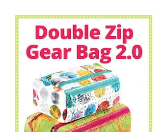 By Annie Pattern-Double Zip Gear Bag 2.0-Zippered Travel Bag-3 Sizes-Toiletry/Electronic/Packing Bag-PBA257-2