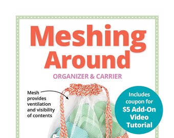 By Annie Pattern-Meshing Around-Mesh Drawstring Bag Sewing Pattern-Drawstring Backpack -3 Sizes-PBA278