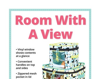By Annie Pattern- Room With A View- Zippered See Through Bin Sewing Pattern-Storage Box/Cube-3 Sizes-PBA291