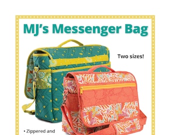 By Annie Pattern-MJ's Messenger Bag-Messenger Bag Sewing Pattern-Messenger Purse-2 Sizes-PBA261