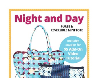 By Annie Pattern-Night and Day-Tote Bag Sewing Pattern-Reversible Mini Tote-PBA298