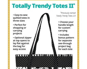 By Annie Pattern-Totally Trendy Totes ll-Tote Bag/Shoulder Bag Sewing Pattern-PBA112-2