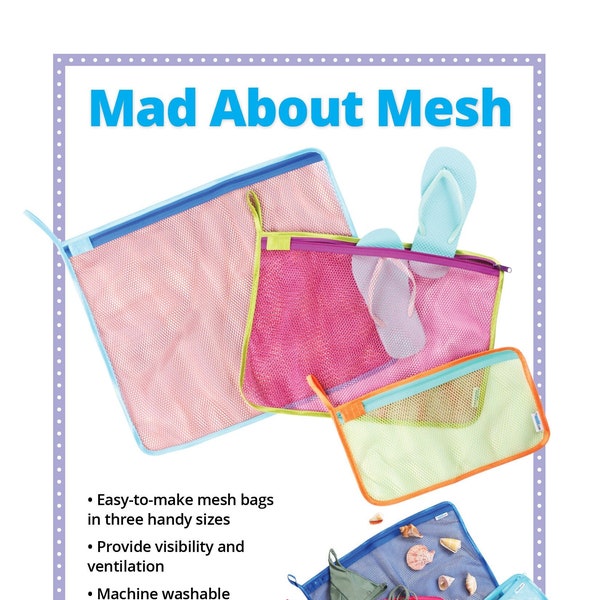 By Annie Pattern-Mad About Mesh-Mesh Bag Sewing Pattern-3 Sizes -PBA264