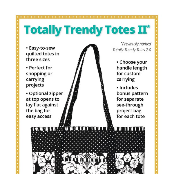 By Annie Pattern-Totally Trendy Totes ll-Tote Bag/Shoulder Bag Sewing Pattern-PBA112-2