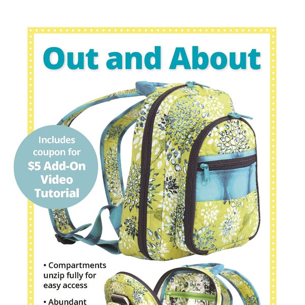 By Annie Pattern-Out and About-BackPack Sewing Pattern-Adult/Child Knapsack-2 Sizes-PBA282