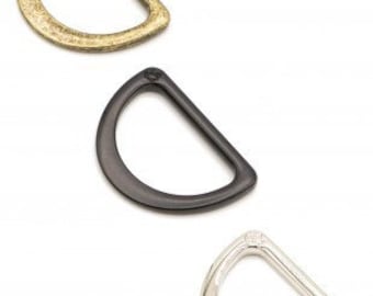 By Annie 1" D-Ring-Set of 2-ByAnnie D Rings-Nickel/Antique Brass/Black Metal Finish-Sewing Hardware