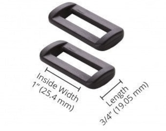 By Annie Hardware- 1" Black Plastic Rectangle Ring-Set of 2-Sewing Hardware