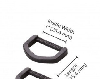 By Annie Hardware- 1" Black Plastic D-Ring-Set of 2-Sewing Hardware