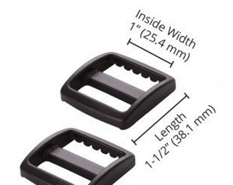 By Annie Hardware- 1" Black Plastic Slider Widemouth-Set of 2-Sewing Hardware