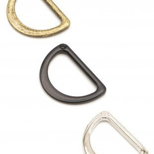 By Annie 1" D-Ring-Set of 2-ByAnnie D Rings-Nickel/Antique Brass/Black Metal Finish-Sewing Hardware