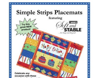 By Annie Pattern-Simple Placemats-Reversible Strip Placemat Sewing Pattern-PBA210