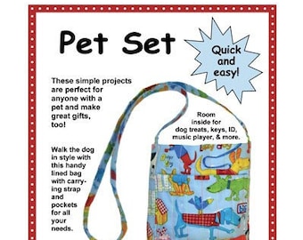 By Annie Pattern-Pet Set-Dog Bag Sewing Pattern-Pet Collar-DIY Collar-PBA176