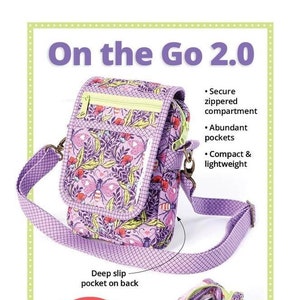 Patrón de costura para bolso bandolera pequeño de viaje On The Go 2.0 de Annie - PBA190-2