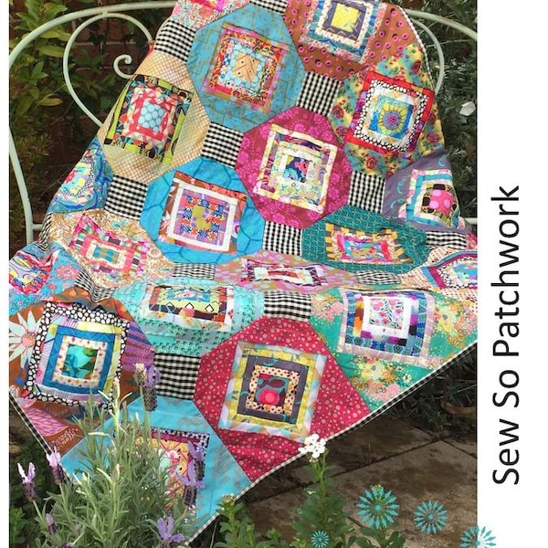 Lynne Wilson Designs-Origami- Folded Fabric Throw- Patchwork Quilt Pattern