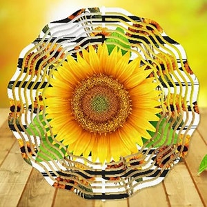 Sunflower Garden Metal Wind Spinner-Kansas Sunflower Yard Art