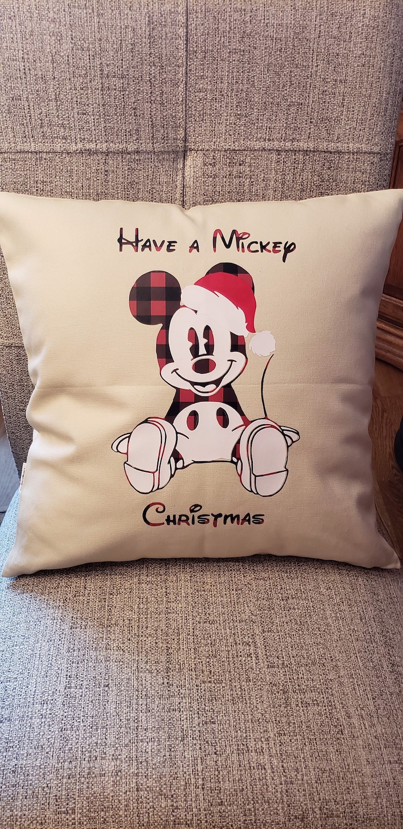 Have a Mickey Christmas Decorative Throw Pillow Mickey Mouse  Etsy
