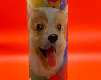 Just a Girl Who Loves Corgis- 20oz/30oz Skinny Tumbler- Watercolor Corgi Cup-Corgi Mom Bottle