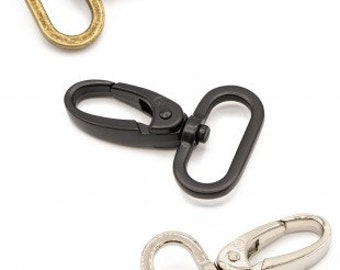 By Annie 1" Swivel Snap Hook-Set of 2-ByAnnie Hooks-Nickel/Antique Brass/Black Metal Finish-Sewing Hardware