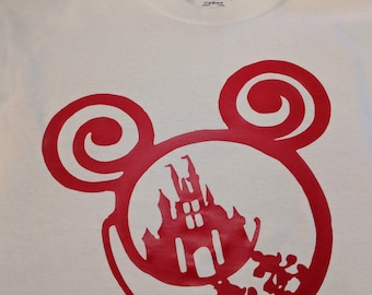 Mickey and Minnie inspired magic kingdom castle t-shirt--Disney Vacation shirts--Customizable--Personlization--Plus sizes available!