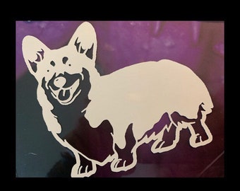 Corgi dog sticker-- Vinyl car window sticker--Corgi car decal