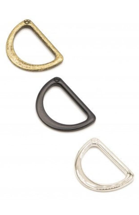 By Annie 1 D-ring-set of 2-byannie D Rings-nickel/antique Brass/black Metal  Finish-sewing Hardware 