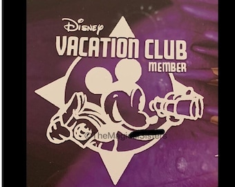 Disney Vacation Club Member sticker -- Vinyl car window sticker--DVC Mickey binoculars sticker- WDW Car decal