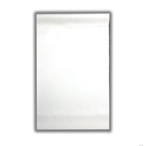 May include: A white blank canvas with a stitched top edge.