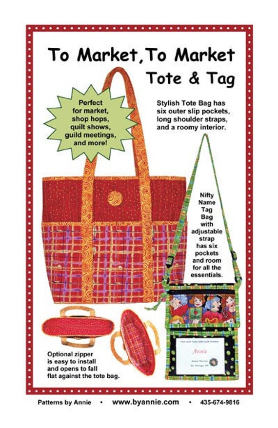 To Market, To Market Tote & Tag - by Annie To Market, To Market Tote & Tag - by Annie