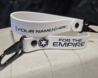 Galactic Empire-Inspired Personalized Biothane Wristlet Keychain | For the Empire | Gift for SW Fans